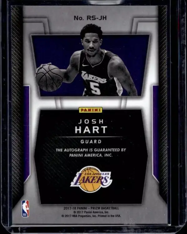 Josh Hart 2017-18 Panini Prizm Rookie Signatures Los Angeles Lakers RS-JH - Image 2