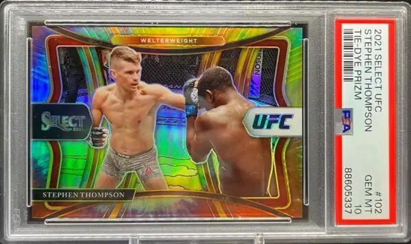 Stephen Thompson 2021 Panini Select UFC Tie-Dye Prizm /25 102 PSA 10