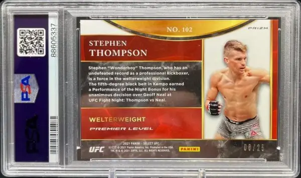 Stephen Thompson 2021 Panini Select UFC Tie-Dye Prizm /25 102 PSA 10 - Image 2