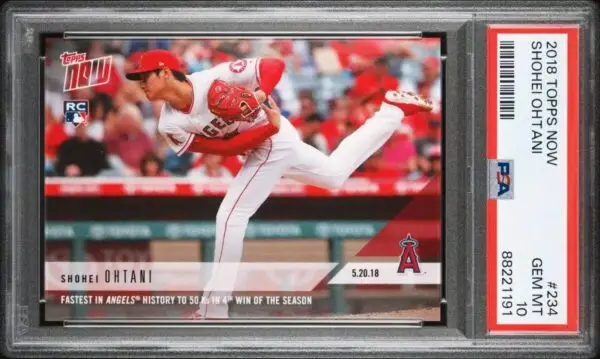 Shohei Ohtani 2018 Topps Now RC 50 Ks Los Angeles Angels 234 PSA 10