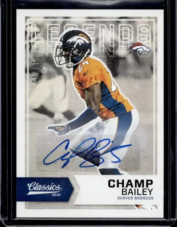 Champ Bailey 2016 Panini Classics Significant Signatures /49 Denver Broncos 120