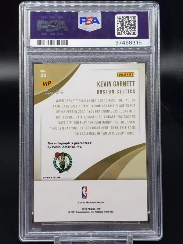 Kevin Garnett 2022 Panini National VIP Giraffe 1/1 Auto Boston Celtics 35 PSA 8 - Image 2