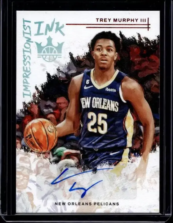 Trey Murphy III 2022-23 Panini Court Kings Impressionist Ink /49 New Orleans Pelicans II-TOP