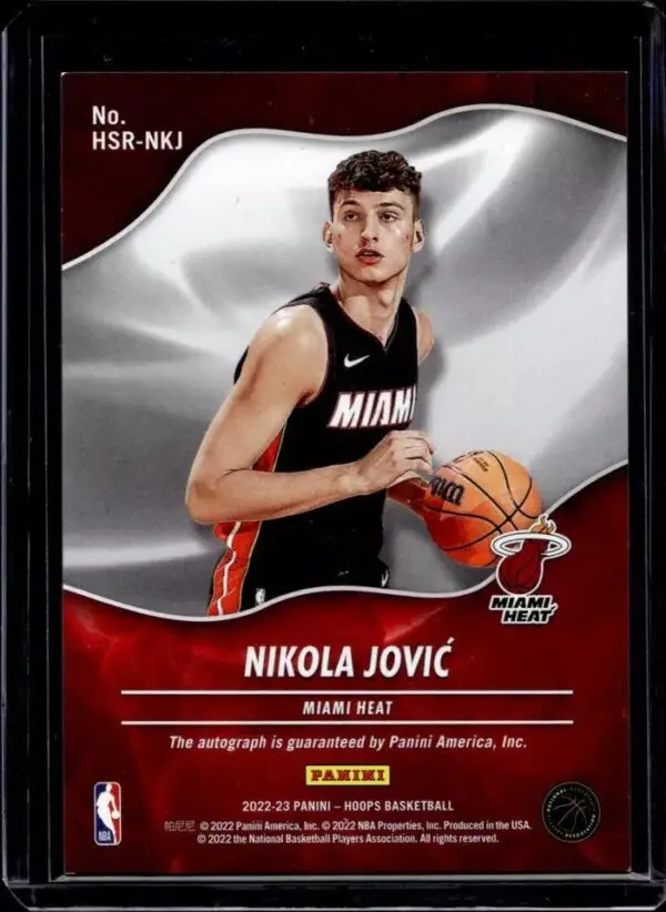 Nikola Jovic 2022-23 Hoops Hot Signatures Rookies Auto Miami Heat HSR-NKJ - Image 2