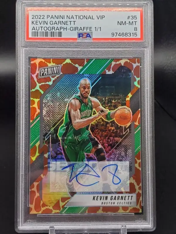 Kevin Garnett 2022 Panini National VIP Giraffe 1/1 Auto Boston Celtics 35 PSA 8