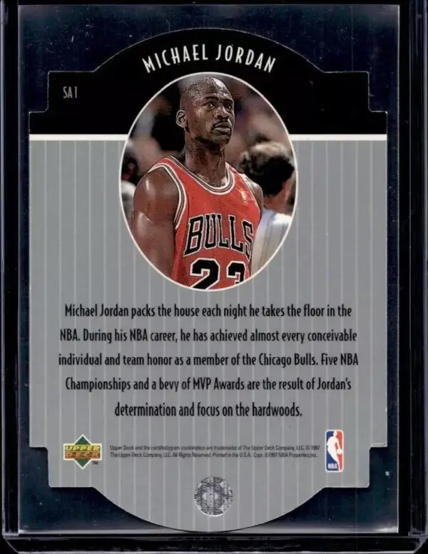 Michael Jordan 1997-98 Collector's Choice Star Attractions Chicago Bulls SA1 - Image 2