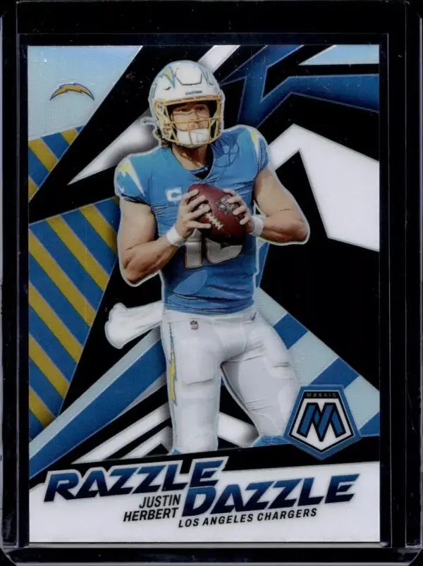 Justin Herbert 2022 Panini Mosaic Razzle Dazzle Los Angeles Chargers RD-4