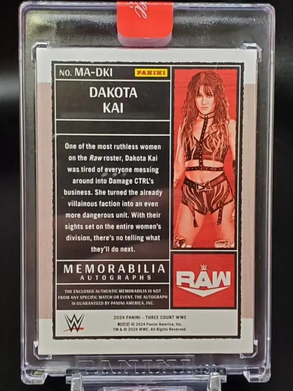 Dakota Kai 2024 Panini Three Count WWE Pink FOTL Patch Auto /10 Raw MA-DKI - Image 2