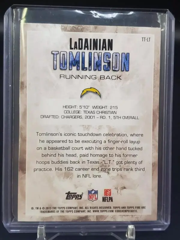 LaDainian Tomlinson 2015 Topps Fire Patch Relic San Diego Chargers TT-LT - Image 2