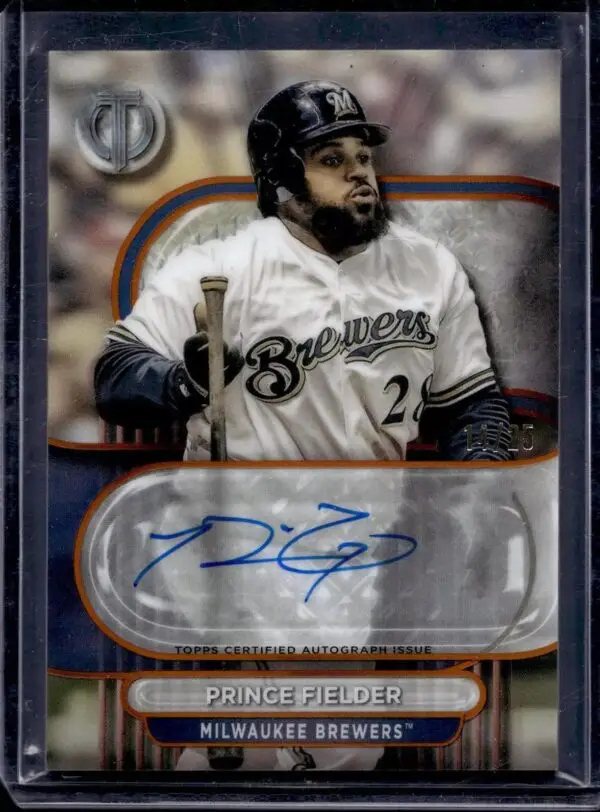 Prince Fielder 2024 Topps Tribute Orange Auto /25 Milwaukee Brewers TA-PF