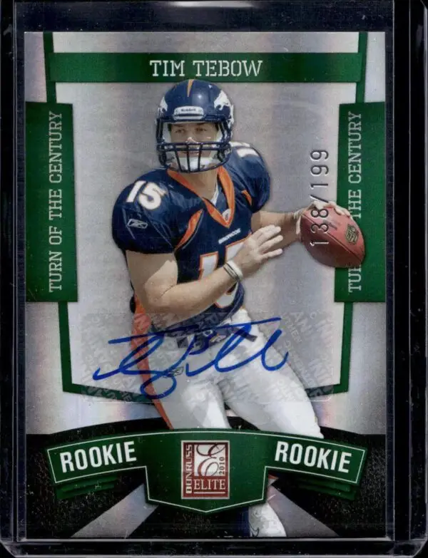 Tim Tebow 2010 Donruss Elite Turn of the Century Auto /199 RC Denver Broncos 126