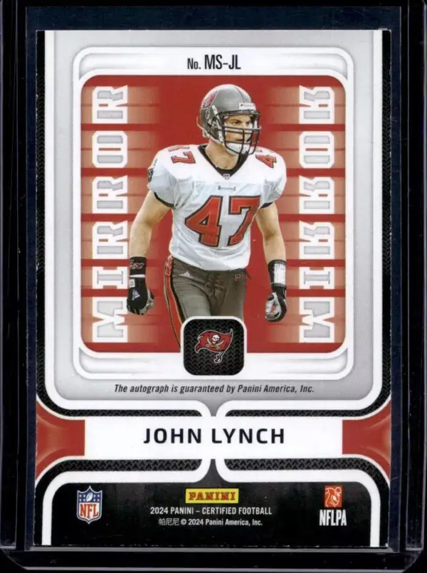 John Lynch 2024 Panini Certified Teal Mirror Auto /25 Tampa Bay Buccaneers MS-JL - Image 2