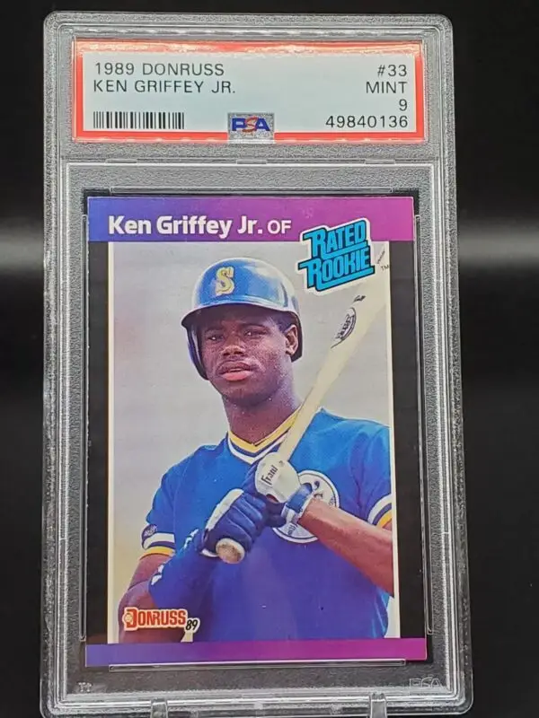 Ken Griffey Jr 1989 Donruss Rated Rookie Seattle Mariners 22 PSA 9