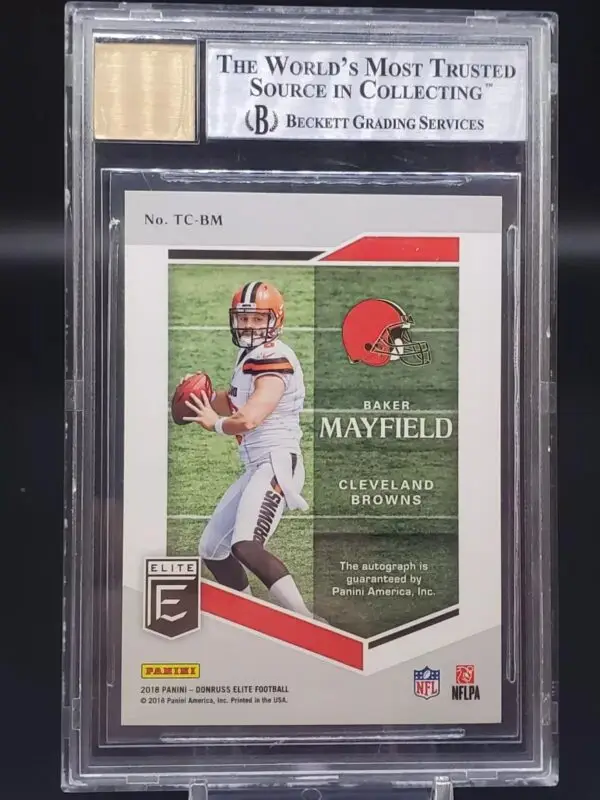 Baker Mayfield ***2018 Donruss Elite RC Purple Auto /25 Cleveland Browns TC-BM BGS 9 - Image 2