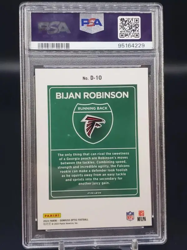 Bijan Robinson 2023 Donruss Optic Downtown RC Atlanta Falcons PSA 10 - Image 2