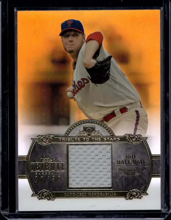 Roy Halladay 2013 Topps Tribute Tribute to the Stars Relic Orange /50 Philadelphia Phillies