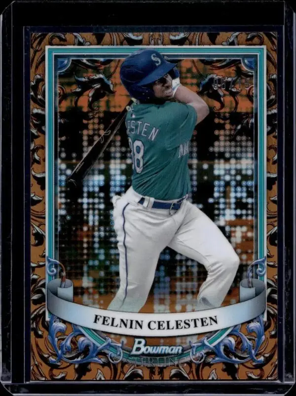 Felnin Celesten 2024 Bowman Sterling Copper Refractor /15 Seattle Mariners BSP-22