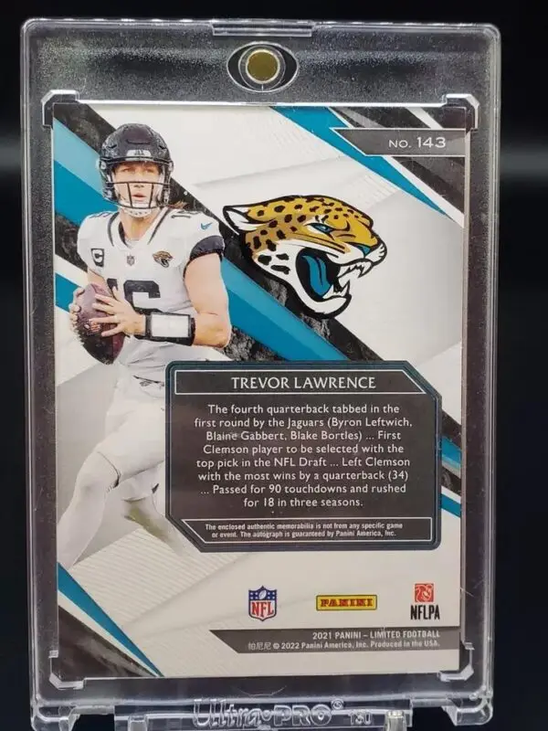 Trevor Lawrence 2021 Panini Limited Jumbo Patch Auto RC /29 Jacksonville Jaguars - Image 2