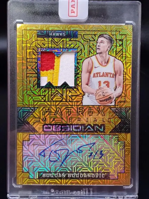 Bogdan Bogdanovic 2023-24 Panini Obsidian Gold Matrix Auto /10 Hawks MM-BOG