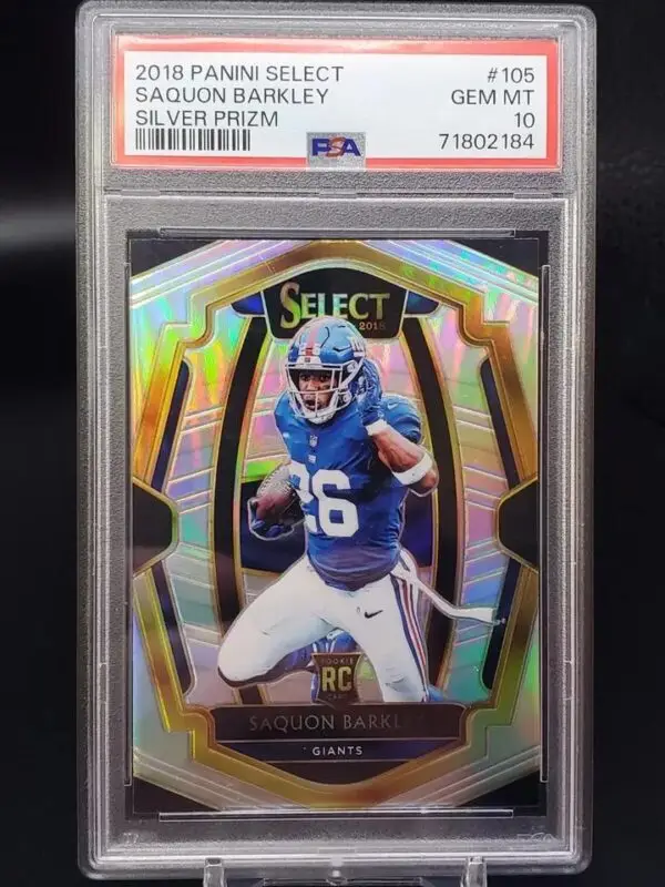 Saquon Barkley 2018 Panini Select Silver RC New York Giants 105 PSA 10