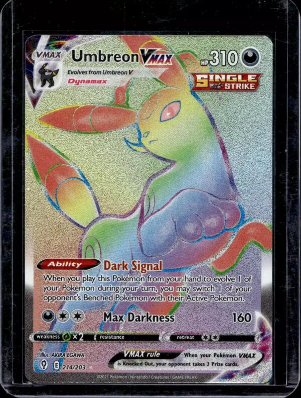 Umbreon VMAX (Secret) Pokemon SWSH07: Evolving Skies 214/203