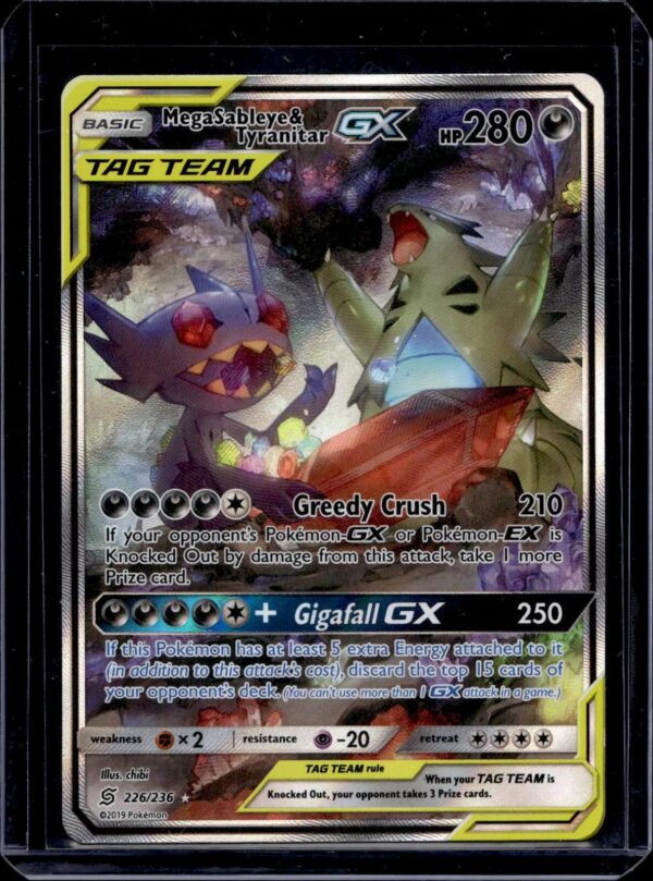 Mega Sableye & Tyranitar GX (Alternate Full Art) Pokemon Unified Minds 226/236