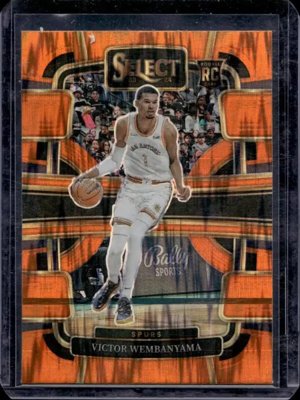 Victor Wembanyama 2023-24 Panini Select Orange Flash Prizm RC Spurs 87