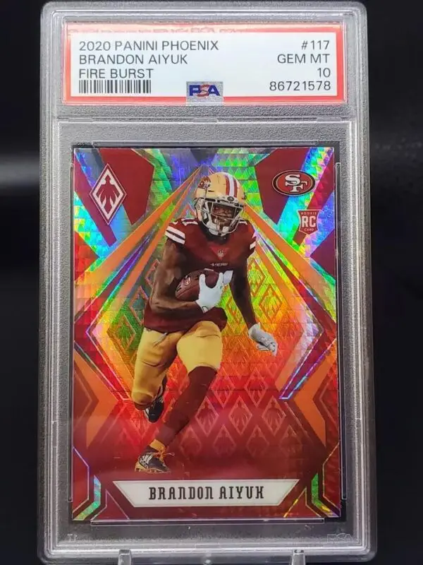 Brandon Aiyuk 2020 Panini Phoenix Fire Burst RC San Francisco 49ers 117 PSA 10