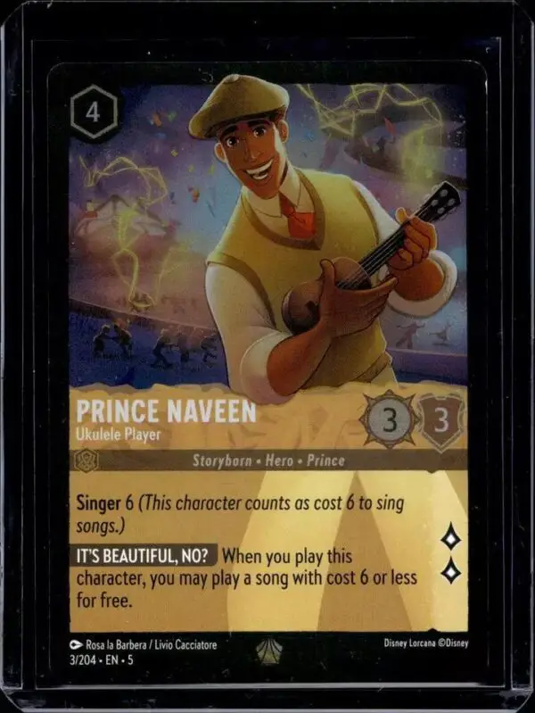 Prince Naveen - Ukulele Player Disney Lorcana Shimmering Skies Cold Foil 3/204