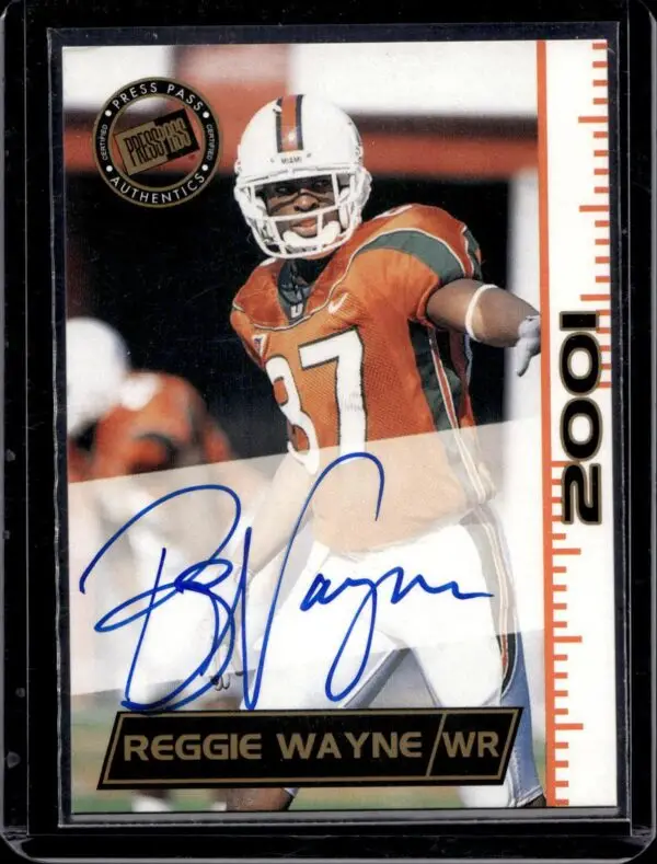 Reggie Wayne 2001 Press Pass Auto Miami Hurricanes NNO