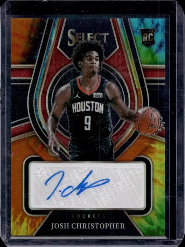 Josh Christopher 2021-22 Panini Select RC Tie-Dye Auto /25 Houston Rockets