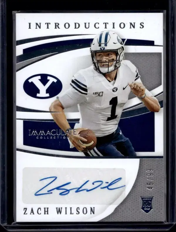 Zach Wilson 2021 Immaculate Collegiate Auto /99 BYU Cougars IMI-ZW