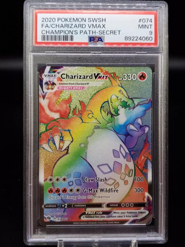 Charizard Vmax Pokemon Champion's Path Secret Rare 074/073 PSA 9