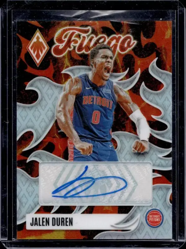 Jalen Duren 2023-24 Panini Phoenix Fuego Auto /99 Detroit Pistons FA-JDR