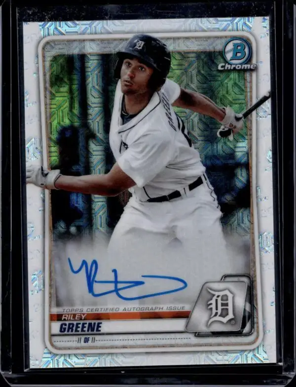 Riley Greene 2020 Bowman Chrome Mega Mojo Refractor Auto Detroit Tigers BCMA-RG