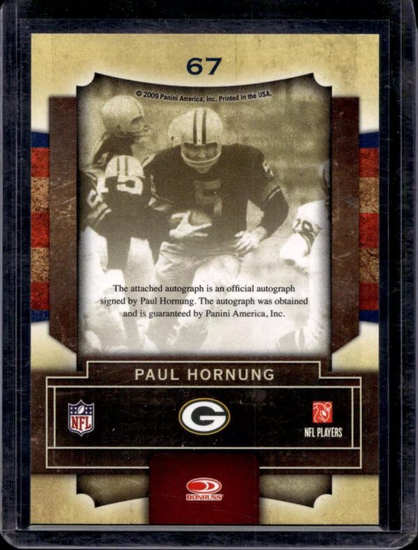 Paul Hornung 2009 Playoff Contenders Legendary Auto Green Bay Packers 67 - Image 2