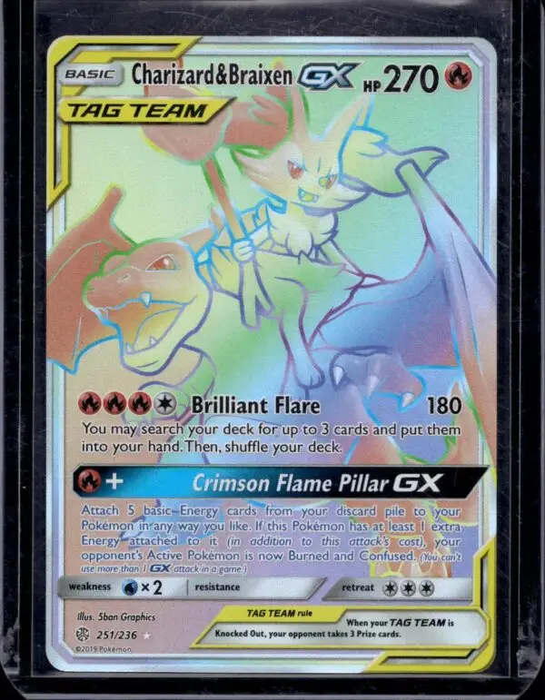 Charizard & Braixen GX (Secret) Pokemon SM - Cosmic Eclipse 251/236