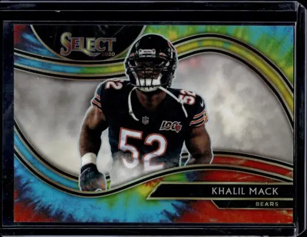 Khalil Mack 2020 Panini Select Snapshots Prizm Tie-Dye /25 Chicago Bears SS-16