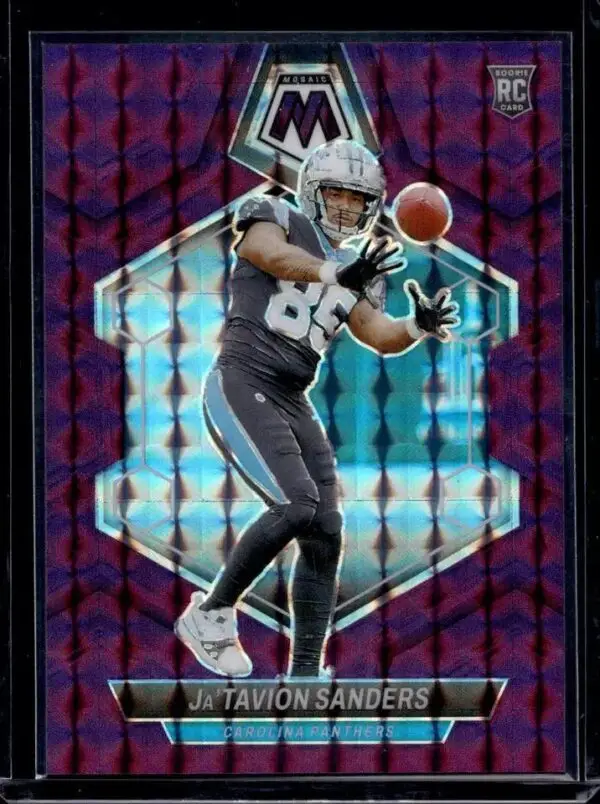 Ja'Tavion Sanders 2024 Panini Mosaic Mosaic Purple /49 Carolina Panthers 377