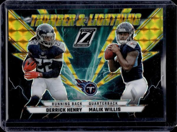 Derrick Henry Malik Willis 2022 Zenith Thunder and Lightning Gold /10 Tennessee Titans