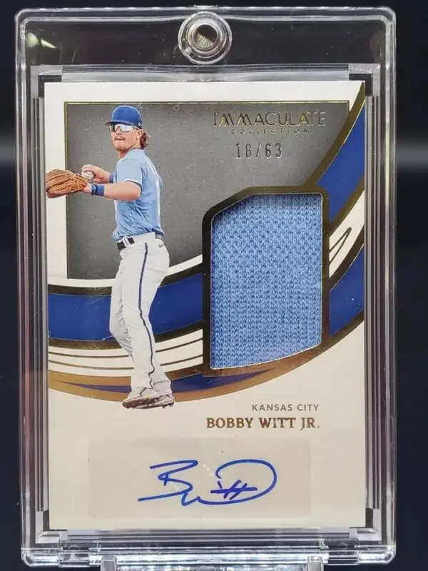 Bobby Witt Jr 2022 Panini Immaculate Socks Auto /63 Kansas City Royals JSS-BWJ