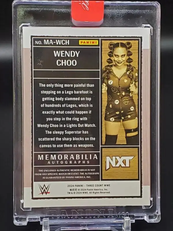 Wendy Choo 2024 Panini WWE Three Count Relic Auto /99 NXT MA-WCH - Image 2