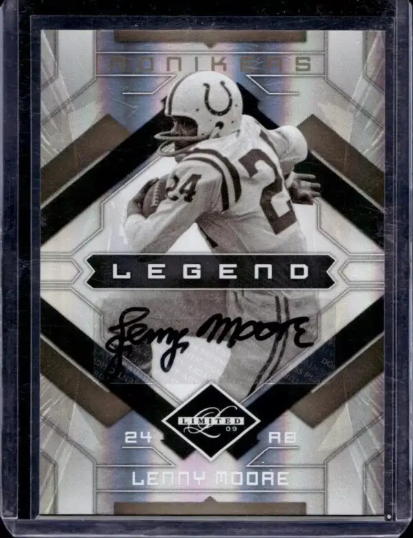 Lenny Moore 2009 Donruss Limited Monikers Autographs Gold Auto /50 Baltimore Colts 134