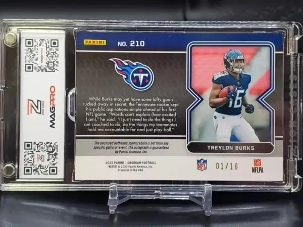 Treylon Burks 2022 Panini Obsidian Red Patch Auto /5 RC Tennessee Titans 210 - Image 2