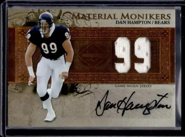 Dan Hampton 2007 Leaf Limited Material Monikers Auto /99 Chicago Bears MM-30