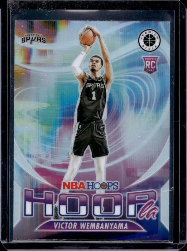 Victor Wembanyama 2023-24 Hoops Premium Stock Hoopla Silver RC San Antonio Spurs 5