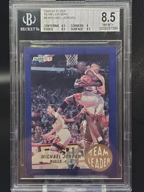 Michael Jordan 1992-93 Fleer Team Leaders Chicago Bulls 4 BGS 8.5