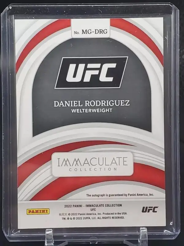 Daniel Rodriguez 2022 Immaculate UFC Marks of Greatness Auto /10 RC MG-DRG - Image 2