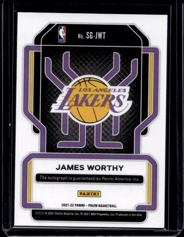 James Worthy 2021-22 Panini Prizm Signatures Auto Los Angeles Lakers SG-JWT - Image 2