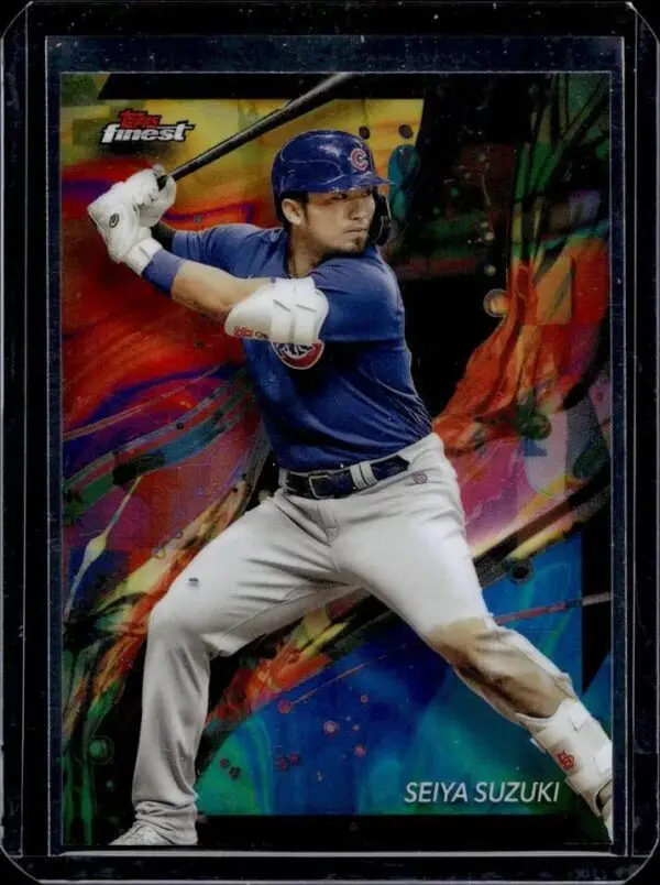 Seiya Suzuki 2024 Finest Oil Spill Refractor Chicago Cubs 68